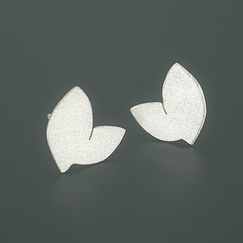 two-leaf stud earrings